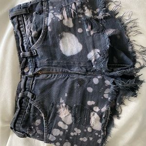 Levi’s bleach dyed denim shorts